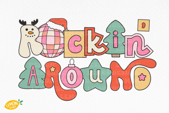 Reviewing Retro Christmas Quote Rockin Around SVG