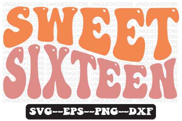 Sweet Sixteen Wavy Retro Svg Design Review